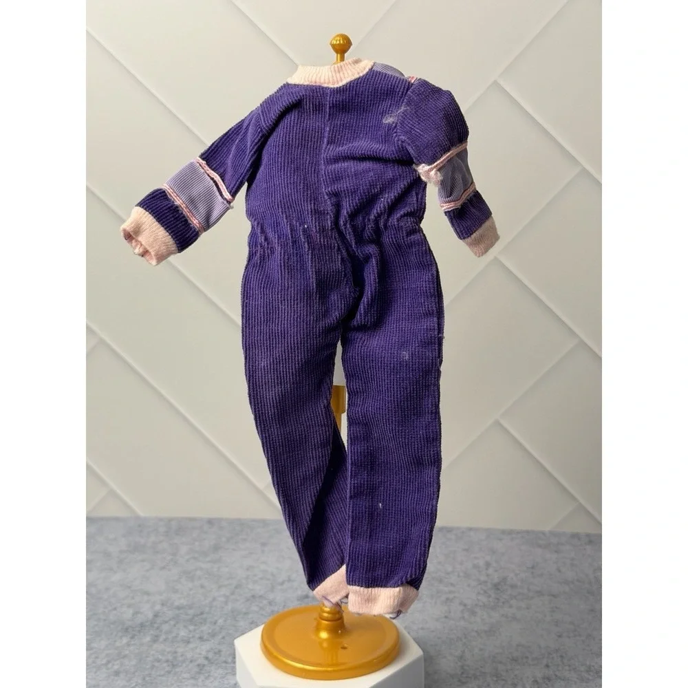 Vintage Barbie Clone Fashion Doll Size Purple Courdory Track Jumpsuit 90's